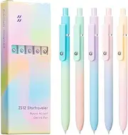 5 Pcs Gel Pens,Quick Dry Black Ink,0.5mm Fine Point Smooth Writing Pens,Multicolor Ballpoint for Journaling, Drawing, Doodling, and Note Taking (Gradient-5P)