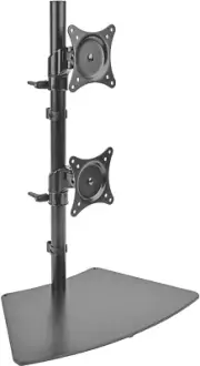 Dual Monitor Mount Stand/Clamp, Vertical, Swivel & Tilt, 15-27 Inch, Flat Screen
