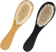 ASAKKURA 2 Pcs Bath Care Wool Brush Soft Brush Soft Bristle Brush Newborn Hair Brush Cradle Cap Brush for Wood Handle Hair Brush Cradle Cap Brush for Newborn