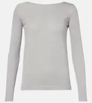 [Brunello Cucinelli] Brunello Cucinelli Sparkling cashmere and silk-blend sweater AU 16 grey