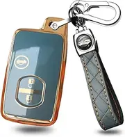 ontto TPU Car key fob cover Fit for Toyota 86 Crown Mark X Camry Prius Wish Ractis Avensis Aqua IQ Vitz Land Cruiser Prado Subaru Key case Key bag Shell keyring Key Holder keychain Accessories