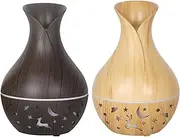 Essen'tial Oil Diffuser - 2 Packs Scented Oil Diffusers, 200ml Small Aromatherapy Diffuser, Fragrance Humidifier with Colored LED Lighting, Scented Vaporizer, Mist Diffusers, for Home Studio SPA Yoga