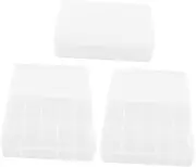 ERINGOGO 3Pcs Transparent Nail Tips Storage Box Durable Material Multifunctional Organizer for Salon Home Use Portable Empty Container with Lid for False Nails Display