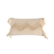 Maine & Crawford Kylen 50x30cm Fringed Cushion - Beige