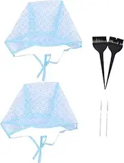 minkissy 6Pcs Hair Highlight Kit Disposable Hair Dyeing Caps Brushes for Home Salon Use Includes Caps Brushes Hooks for Beginners