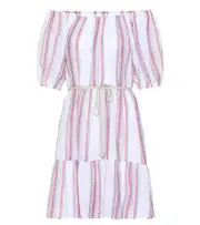 [Velvet] Velvet Cinthia striped linen-blend minidress AU 16 multicoloured