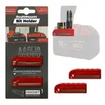 STEALTHMOUNTS Bit Holder for Milwaukee Red M18 - 2 Pack BH-MW18-RED-2