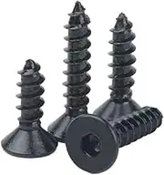 Tapping Screws, 100pcs/lot M4x8/10/12/16/20/25/30mm Black 304 Stainless Steel Countersunk Head Hexagonal Self Tapping Screw Flat Head Screws(M4X25 100PCS)
