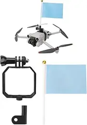 Flag Extension Mount Holder for DJI MINI4PRO/MINI3/3PRO Action Camera Lightweight Drone Gimbal Top Bracket Durable Flex Material 1/4" Screw Hole for Tripod Adapter (Expand flag bracket+flag [red])