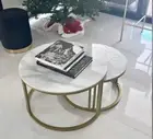 Ciest White Marble Nested Coffee Table Set