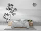 3D Sun Tree Landscape Watercolor Self-adhesive Removeable Wallpaper Wall Mural