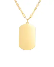 14K Italian Gold Dog Tag Necklace