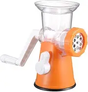 Manual Meat Grinder Food Grinder Hand Meat Processor Mincer Grinding with Suction Base 1 Sausage Stuffing Tube 2 Grinding Plates 1 Food Pusher for Home Kitchen