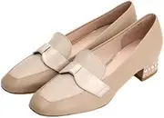 JILLSTUART SHOE(ジルスチュアート シュー) Jill Stuart Shoe Loafers Bijoux Heel Loafers 6600 Women's 6600 Beige Combi 9.3 inches (23.5 cm) E, Beige Combination, 23.5 cm E