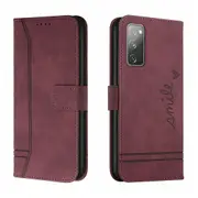 Closure Case with Flip Wallet Stand Function Cover for Samsung Galaxy S20 Fe - Red