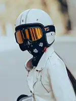 復古摩托車頭盔男女春夏電動車安全帽復古巡航機車安全盔3C認證