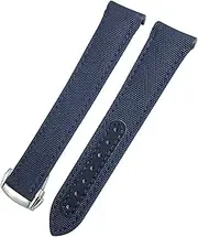 [BANDKIT] 19/20/21mm Curved End Nylon Fabric Watchband Fit for Omega Seamaster 300 Aqua Terra 150 Watch Strap