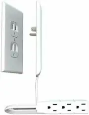 Sleek Socket Ultra-Thin Electrical Outlet Cover with 3 Outlet Power Strip and...