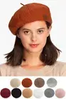 C.C Exclusive Women's Solid Color Scalloped Wave Pattern Beret Beanie Hat