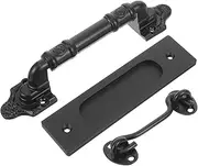 SHINEOFI 1Set Barn Door Handle and Latch Kit Stylish Sliding Door Pull Handle for Cabinets Closets and Pocket Doors Easy to Install Modern Design for Home Decor