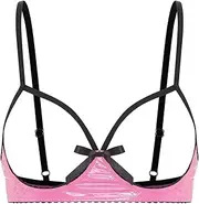[GRRKDFQ] Women Lingerie Hollow Out Lingerie Bra Open Nipple Chest Bras