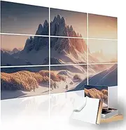 ENSEPST 9 Pack Art Acoustic Panels with Self-adhesive,16" X 12"Sound Absorbing Panels, Beveled Edge Decorative Absorbing Dampening, Soundproof Wall Panels for Studio Home and Office（XS）