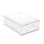1x BoxSweden Crystal Storage Drawer w/ Divider Stackable Organiser Clear 31.5cm