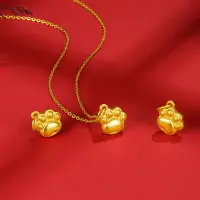 在飛比找樂天市場購物網優惠-越南沙金貓爪吊墜項鏈黃 銅鍍金小貓項鏈送女友可愛卡通仿黃金