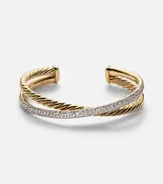 [David Yurman] David Yurman DY Crossover® 18kt gold bracelet with diamonds One Size gold