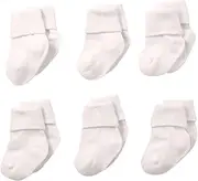 [Jefferies Socks] Unisex-Baby Newborn Seamless Turn Cuff Socks 6 Pair Pack