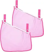 LOORGVEL Portable Stroller Hanging Bag Stroller Storage Mesh Bag Baby Stroller Accessory for Diapers Milk Bottles Pink
