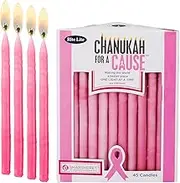 Rite Lite Chanukah for a Cause Pink Hanukkah Candles for Sharsheret - Bulk Pack of 45 - Decorative & Fits Most Menorahs Dripless Jewish Holiday Party Favors Accessories Decorations.