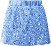 [WELAKEN] Sparkly Sequin Skirt for Girls Toddler & Kids II Little Girl's Elastic Waistband Skirts