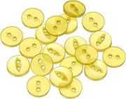 uxcell 20pcs 16L Yellow Round Sewing Buttons 10mm 3/8" Resin 2-Hole Fish Eye Craft Replacement Button for Craft Pants Dress Skirt Clothing Fastener Buttons