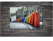 ABSTRACT PHONE BOX MULTI COLOUR PAINTING Canvas Wall Art Print FRAMED