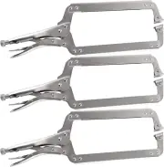 3-Inch C Clamp Welding Clamps Set, Heavy Duty Locking Plier, Swivel Pad, Adjusta