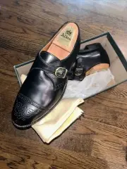 Alden Style #1649 Shell Cordovan Monk Strap Cap Toe Black Size 8 New In Box