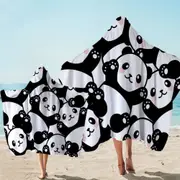 Panda Hooded Towel Bathroom Cartoon Rainbow Adult Towel With Hood