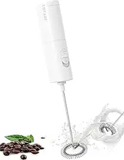 YBVABE Milk Frother Handheld for Perfect Lattes & Cappuccinos, Portable Stainless Steel Whisk Drink Mixer Foamer Ideal for Frappe,Hot Chocolate,Coffee Creamer Gift-Ready for Coffee Enthusiasts (White)