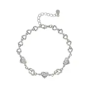 Hollow Heart Charm Bracelet Female Big Love Bracelets For Women Wedding Silver plating Jewelry
