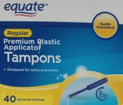 Equate Tampons with Plastic Applicators, Unscented, Regular (40 Count)