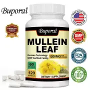 Mullein Leaf 1200mg - Powerful Lung Cleanse Cough Relief Detox, Enhance Immunity