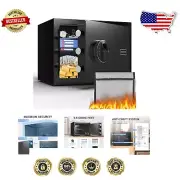 Elegant Fireproof Waterproof Safe with Dual Alarm and Biometric Lock - 0.8 Cuft