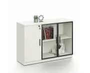 ASPEN Credenza Cabinet 120cm - White & Black