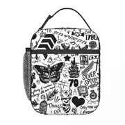 i2491 One Directions Tattoos Insulated Lunch Tote Bag Irish Music Resuable Thermal Cooler Bento Box Work School swg3723