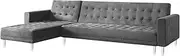 Sofa Bed Suede Lounge Corner Couch Modular Furniture Home Chaise Grey