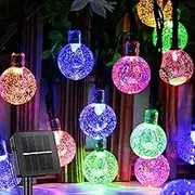 Solar String Lights Outdoor IP65 Waterproof, 8 Modes 11M/36Ft 60 LED Crystal Ball Solar Fairy Lights Decoration Lighting for Home, Garden, Patio, Yard, Party and Holiday (Multi-Color)