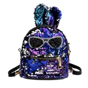 Sequins Shoulder Bag Student Children School Bag(Blue)