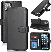 for iPhone 11 Pro Max Case Leather Wallet with Card Holders Money Slots Magnetic Flip Cover SunYoo Case 騁ui Portefeuille Pour Homme Femmes Coque Porte Feuille Carte for iPhone 11ProMax Black