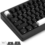 XVX Custom PBT Doubleshot Keycaps, Side Printed - Cherry Profile, 132 Keys Set (61/68/84/87/100/104/108), Mechanical Keyboard Keycaps, White on Black